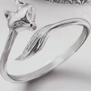 Shiny Fox wrap ring adjustable USA stainless steel NEW in Package